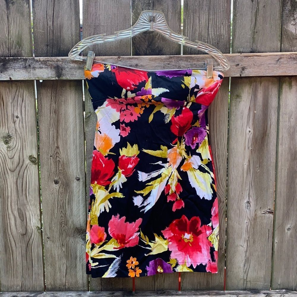 Forever 21 strapless floral dress sz. S